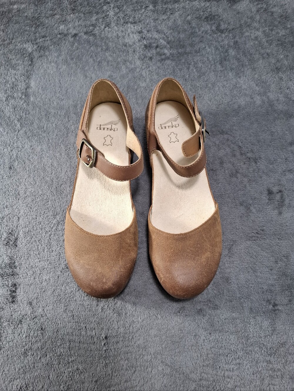 Dansko Mae Women's Tan burnished Suede Mary Jane Lightweight Boho Neutral 10.5 - Picture 3 of 16